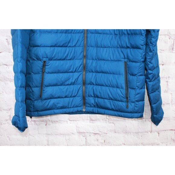 LL Bean Beans Down Jacket Full Zip Quilted Fleece Lined Polyester Blue L - Picture 3 of 10